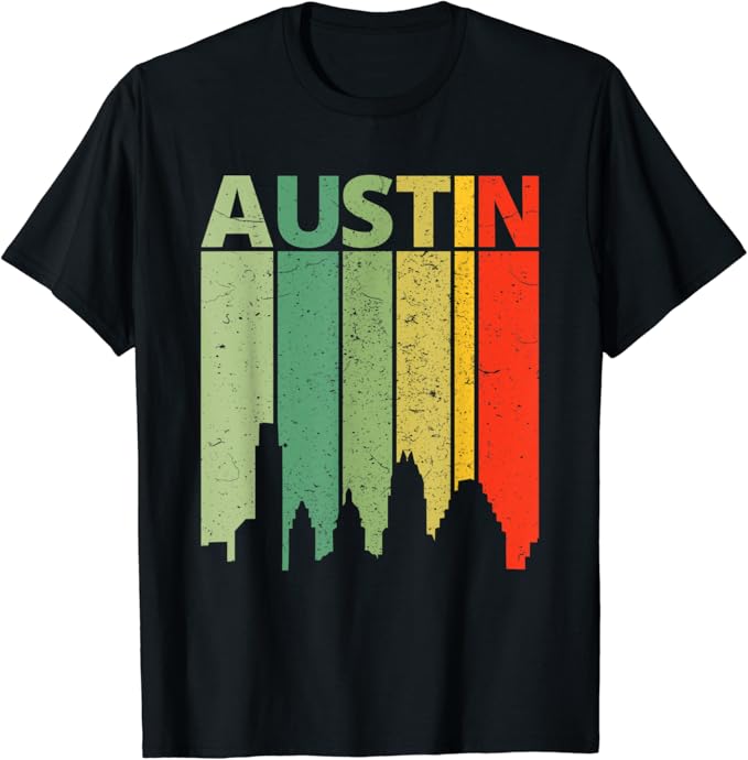 Amazoncom austin shirt  80s vintage retro austin skyline tshirt